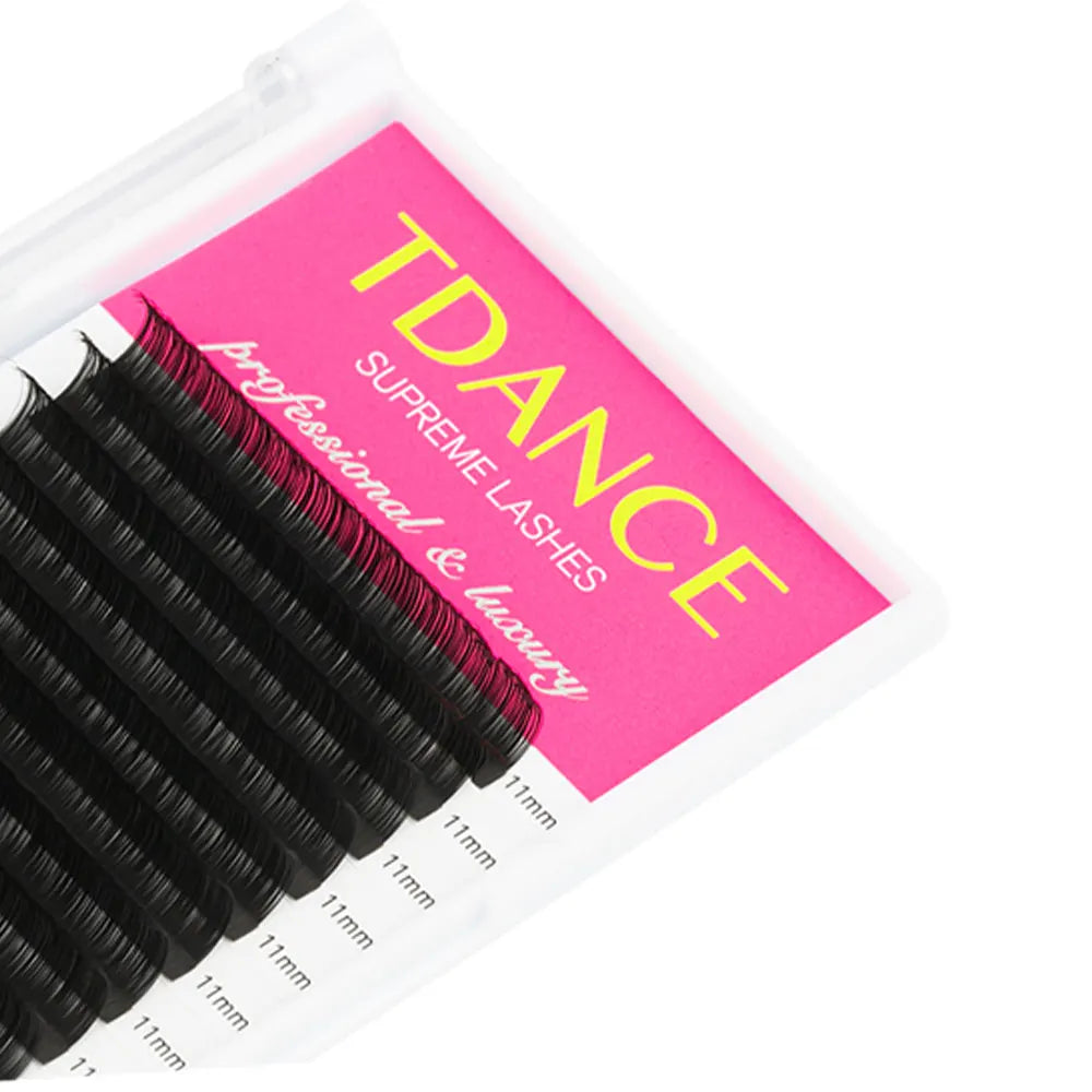 TDANCE Classic Lash Extensions – 16 Rows Dark Black Matte Faux Mink for Soft, Natural, Professional Results
