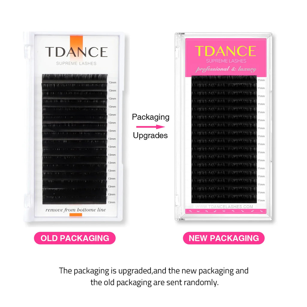 TDANCE Classic Lash Extensions – 16 Rows Dark Black Matte Faux Mink for Soft, Natural, Professional Results