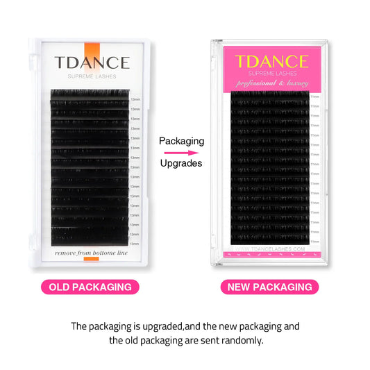 TDANCE Classic Lash Extensions – 16 Rows Dark Black Matte Faux Mink for Soft, Natural, Professional Results