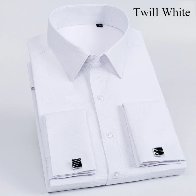 Slim‑Fit French Cuff Tuxedo Dress Shirt
