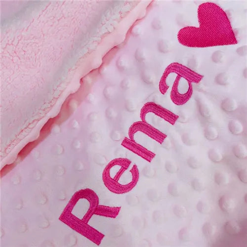 Personalized Baby Blanket with Name for Newborn Boys and Girls Custom Minky Fleece Toddler Crib Stroller Blanket Birthday Gift