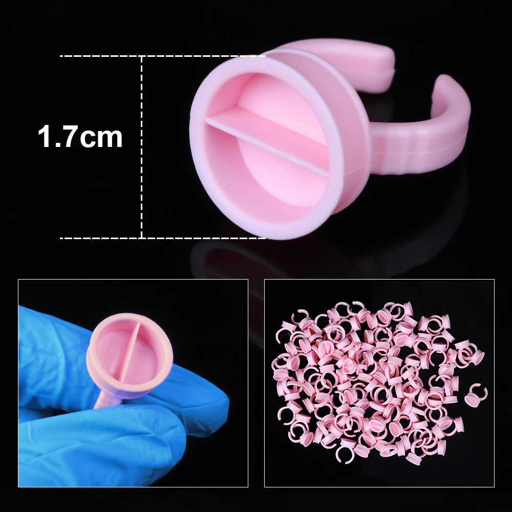 100pcs Disposable Ink Ring Cups – Microblading & Tattoo Pigment Holders for Permanent Makeup Artists