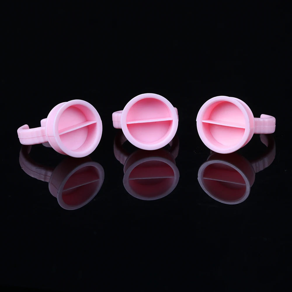 100pcs Disposable Ink Ring Cups – Microblading & Tattoo Pigment Holders for Permanent Makeup Artists