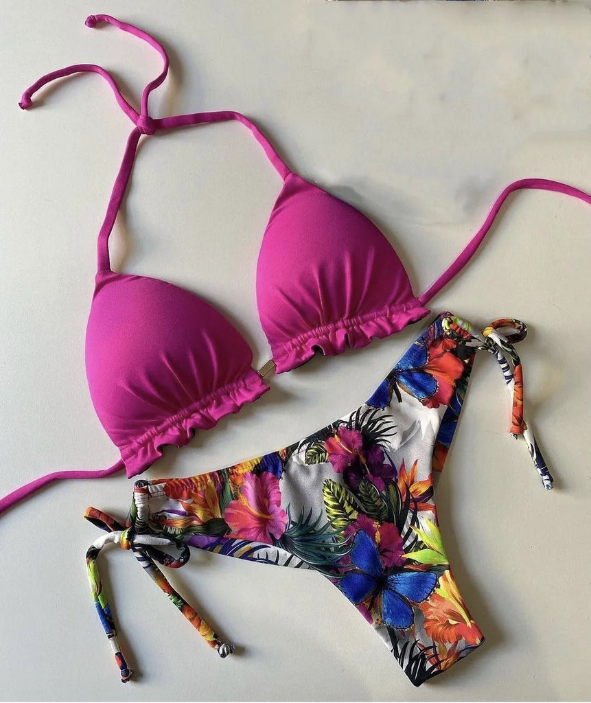2022 Bikini Set Women Swimwear Push Up Swimsuit Bottom Print Brazilian Biquini Bathing Suit Swim Wear Beach