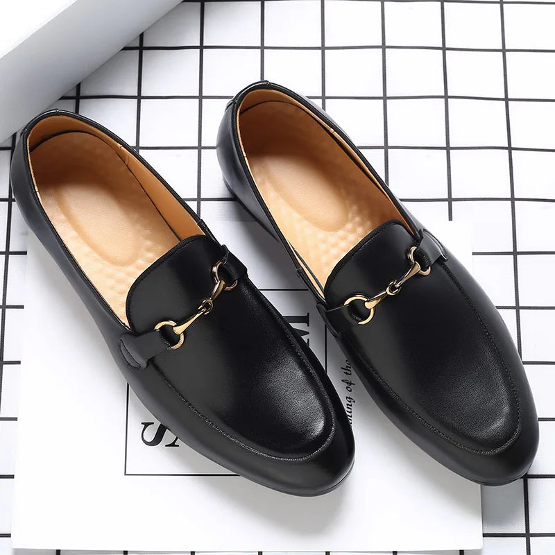2025 Latest Design Elegant Style British Authentic Customized Men's PU Leather Dress Shoes