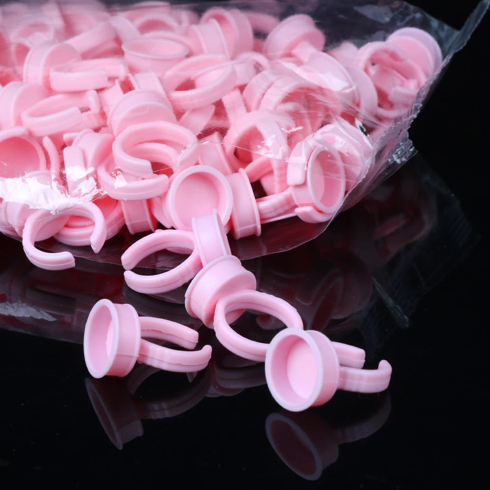 100pcs Disposable Ink Ring Cups – Microblading & Tattoo Pigment Holders for Permanent Makeup Artists