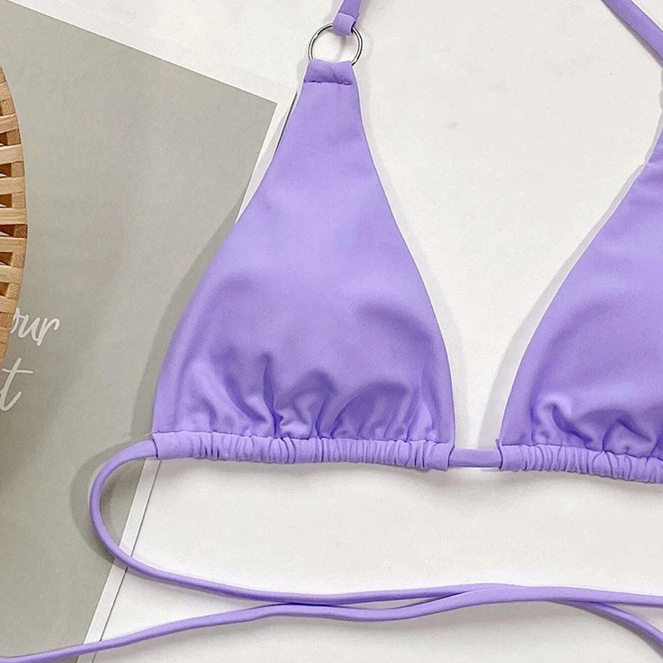 Women’s Micro Criss‑Cross Bandage Bikini – Sexy Thong Two‑Piece Swimsuit 2025/2026