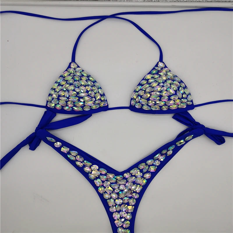 2020 venus vacation new bandage swimwear sexy women bikini set diamond rhinestone bathing suit beachwear