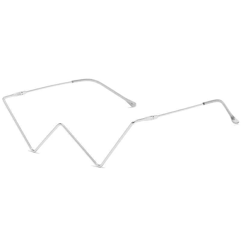 New Fashion Crystal Sunglasses Frames For Women Small Diamond Eyeglasses Line Alloy Frame Eyewear Punk Half Frame Glasses