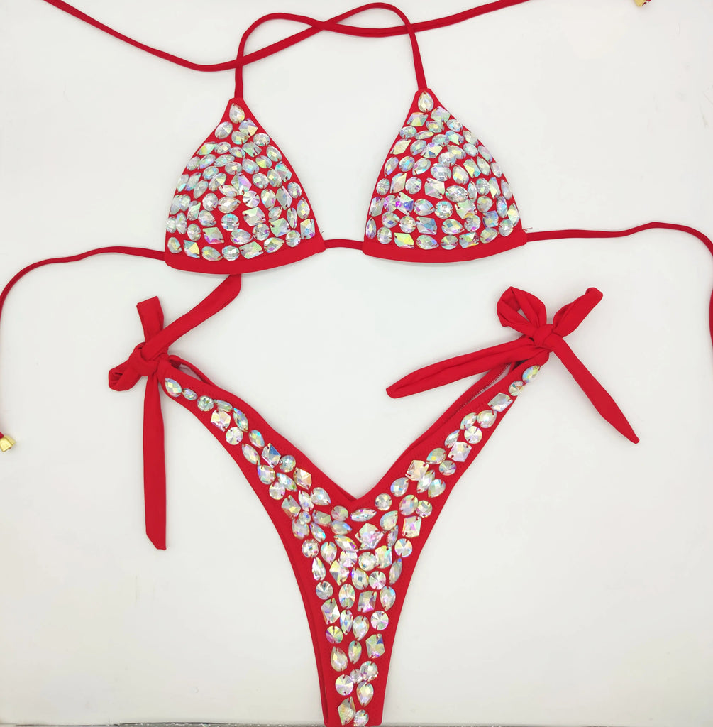 2020 venus vacation new bandage swimwear sexy women bikini set diamond rhinestone bathing suit beachwear