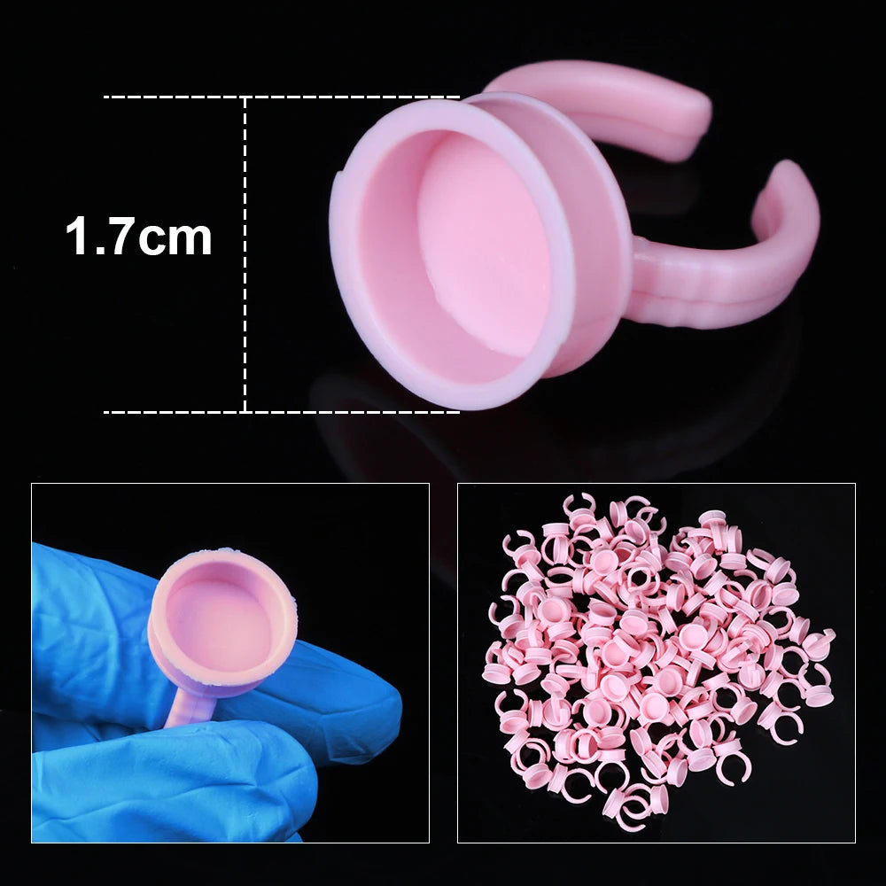 100pcs Disposable Ink Ring Cups – Microblading & Tattoo Pigment Holders for Permanent Makeup Artists