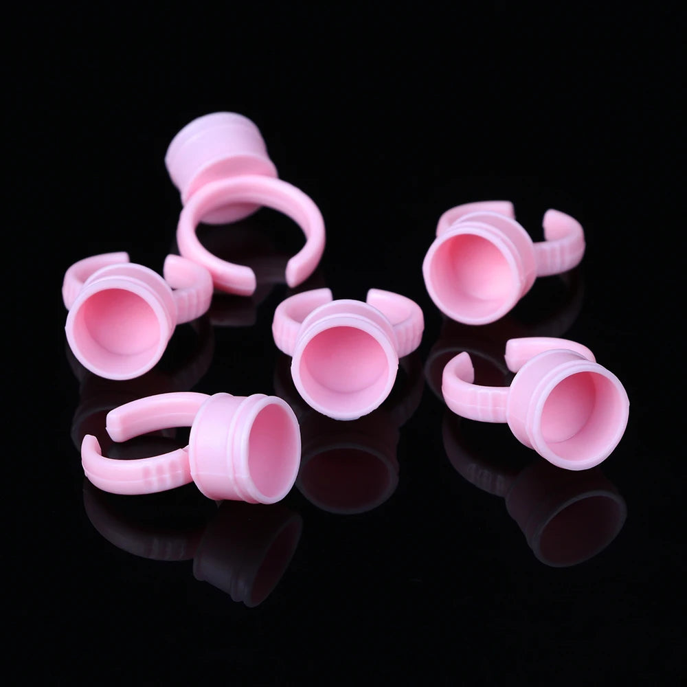 100pcs Disposable Ink Ring Cups – Microblading & Tattoo Pigment Holders for Permanent Makeup Artists