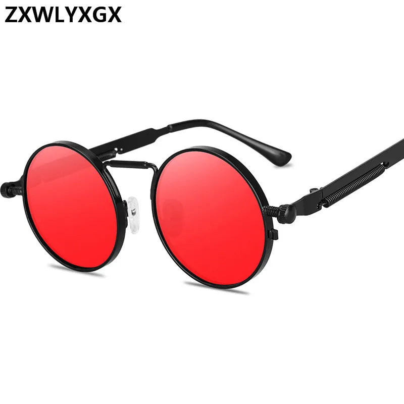 Metal Steampunk Sunglasses Men Women Fashion Round Glasses Brand Design Vintage Sunglasses High Quality UV400 Eyewear