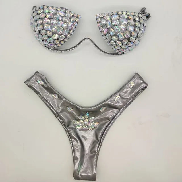 2020 venus vacation Newly added bikini set rhinestone swimwear diamond bathing suit sexy women swimsuit push up beachwear