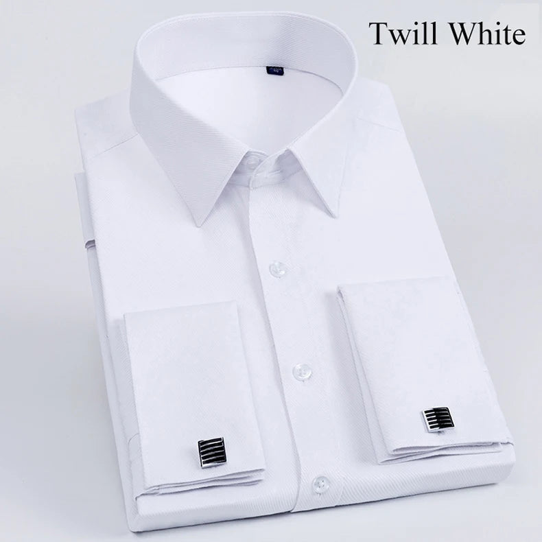 Slim‑Fit French Cuff Tuxedo Dress Shirt