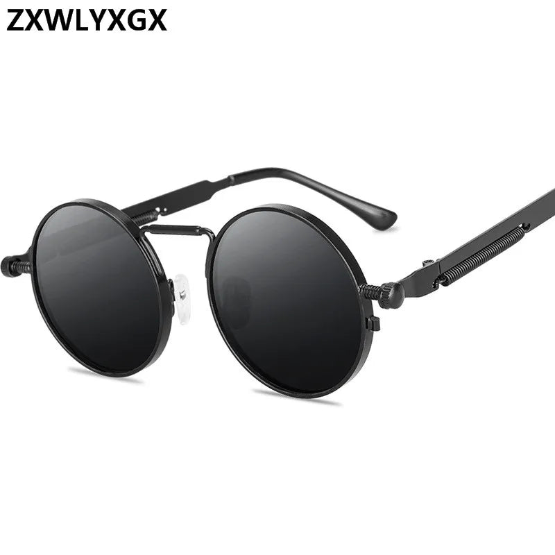 Metal Steampunk Sunglasses Men Women Fashion Round Glasses Brand Design Vintage Sunglasses High Quality UV400 Eyewear
