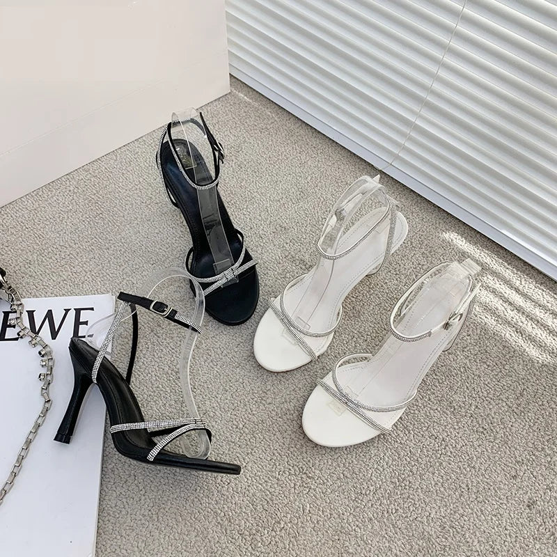 Tacones Mujer Rhinestones for Women Pumps Crystal Summer Ladies Party Shoes Stilettos High Heels