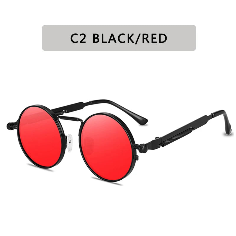 Metal Steampunk Sunglasses Men Women Fashion Round Glasses Brand Design Vintage Sunglasses High Quality UV400 Eyewear