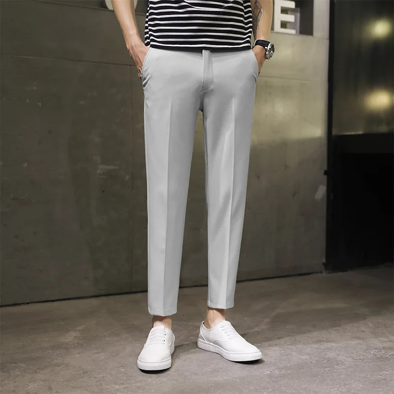 Men’s Spring Summer Ankle‑Length Straight Pants
