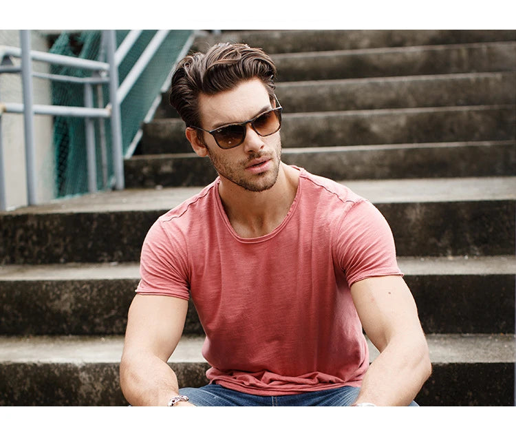 Men’s 100% Cotton Thin Summer T‑Shirt – Soft Breathable O‑Neck Casual Fitness Top