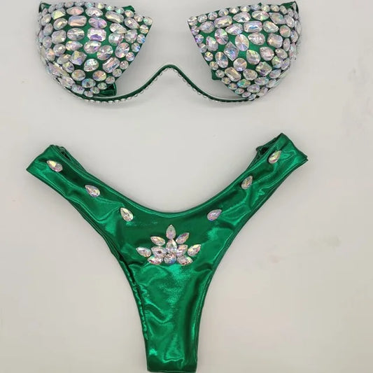 2020 venus vacation Newly added bikini set rhinestone swimwear diamond bathing suit sexy women swimsuit push up beachwear
