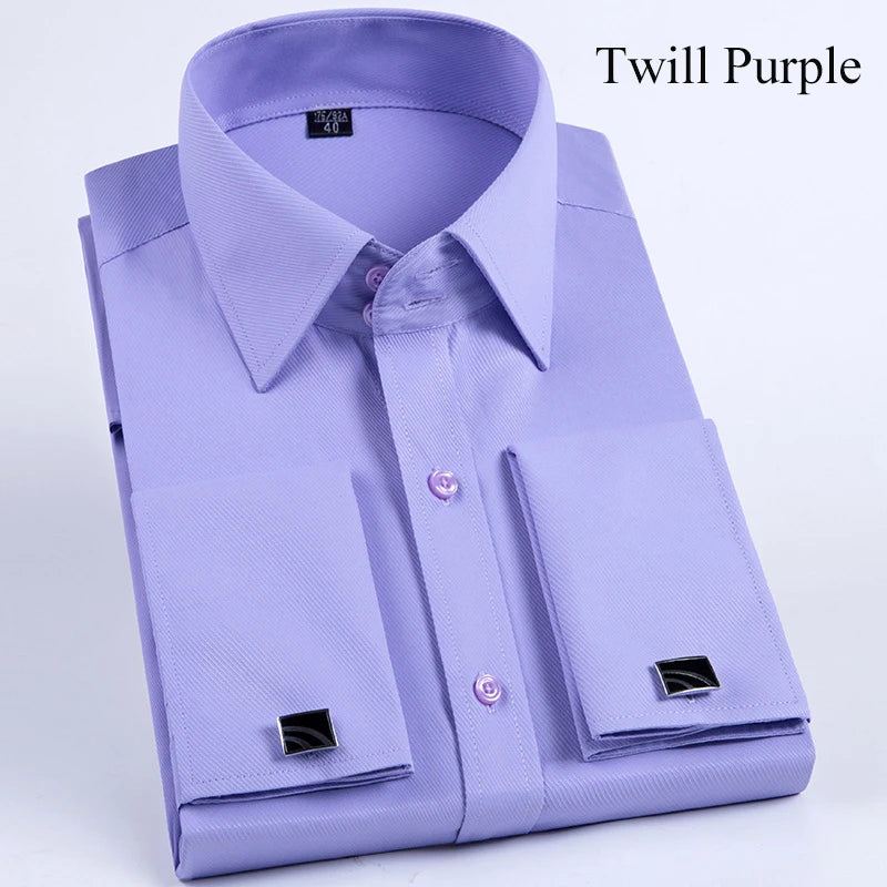 Slim‑Fit French Cuff Tuxedo Dress Shirt