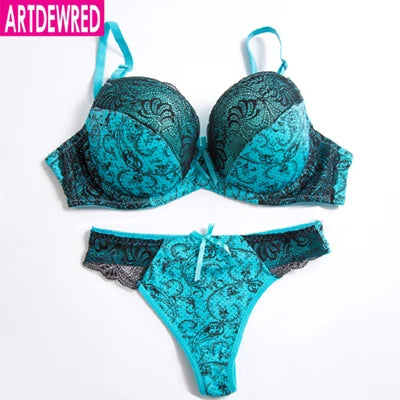High‑Grade Lace Push‑Up Bra & Thong Set