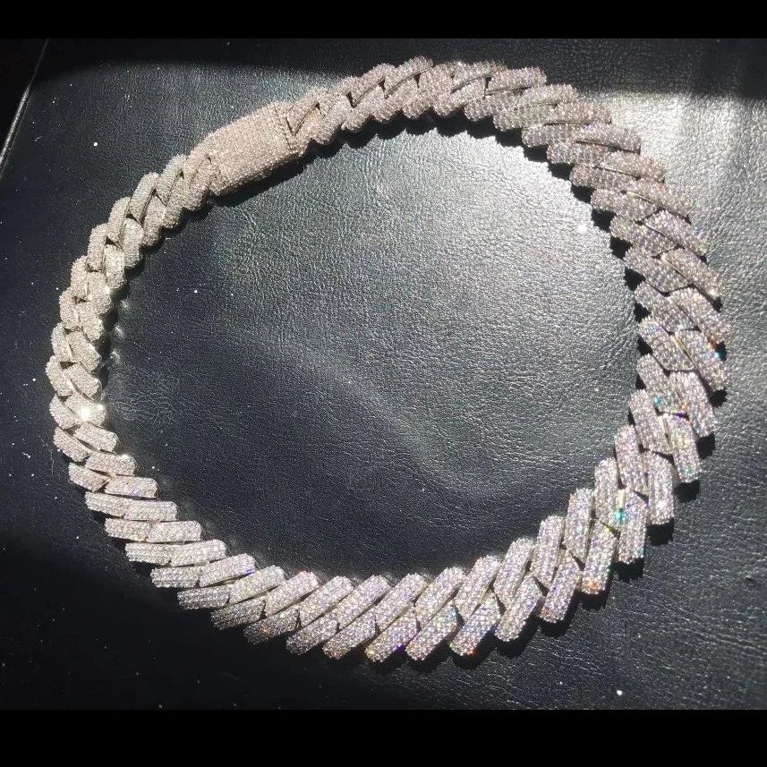 Big Heavy Hip Hop ice Men Boy Jewelry Micro Pave CZ Rose Gold Two Tone Color Rock Punk Ice Out Cuban Chain Necklace 19mm