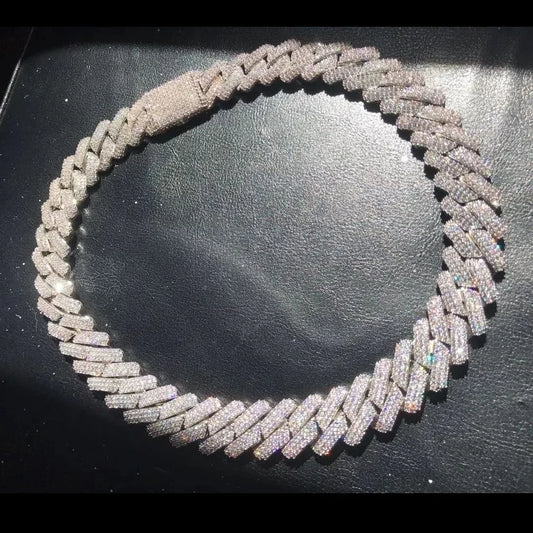 Big Heavy Hip Hop ice Men Boy Jewelry Micro Pave CZ Rose Gold Two Tone Color Rock Punk Ice Out Cuban Chain Necklace 19mm