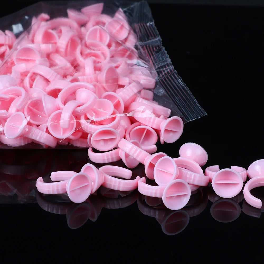 100pcs Disposable Ink Ring Cups – Microblading & Tattoo Pigment Holders for Permanent Makeup Artists
