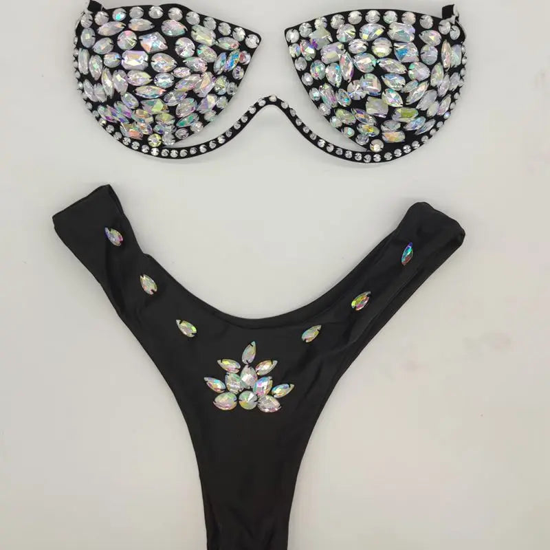 2020 venus vacation Newly added bikini set rhinestone swimwear diamond bathing suit sexy women swimsuit push up beachwear