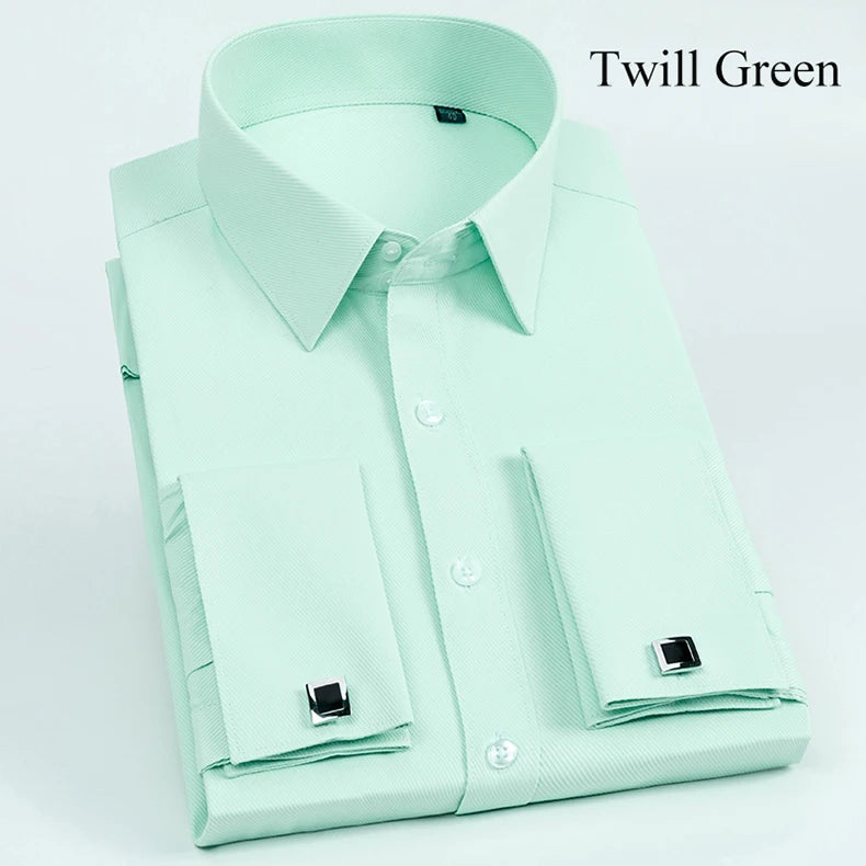 Slim‑Fit French Cuff Tuxedo Dress Shirt