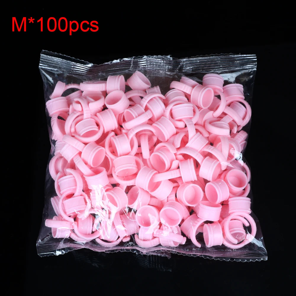 100pcs Disposable Ink Ring Cups – Microblading & Tattoo Pigment Holders for Permanent Makeup Artists