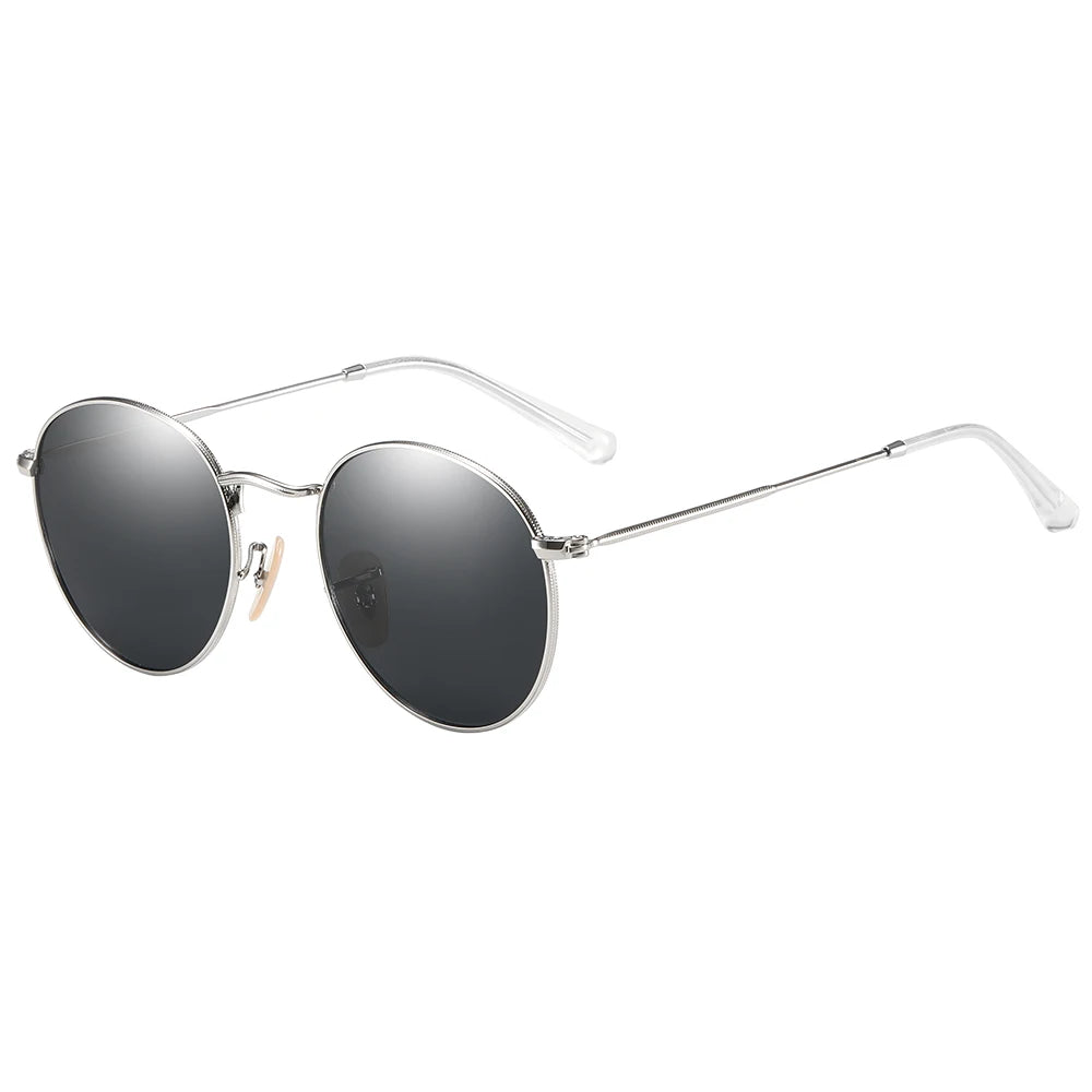 Retro Men Sunglasses Fashion Round Unisex Brand Designer Sun Glasses Polarized Coating UV400 Female Eyewear For Male Women V3448