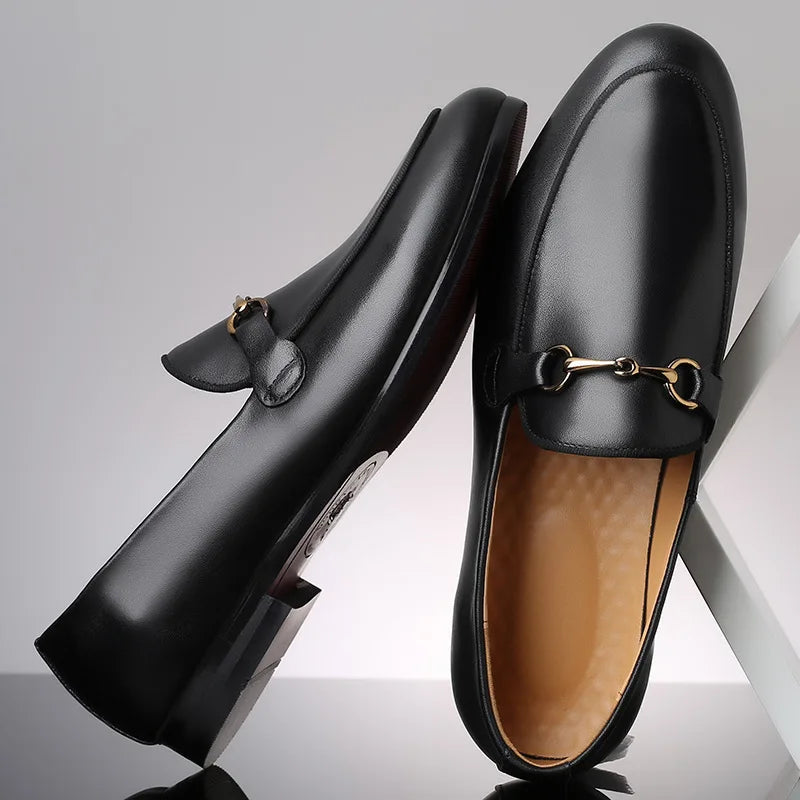2025 Latest Design Elegant Style British Authentic Customized Men's PU Leather Dress Shoes