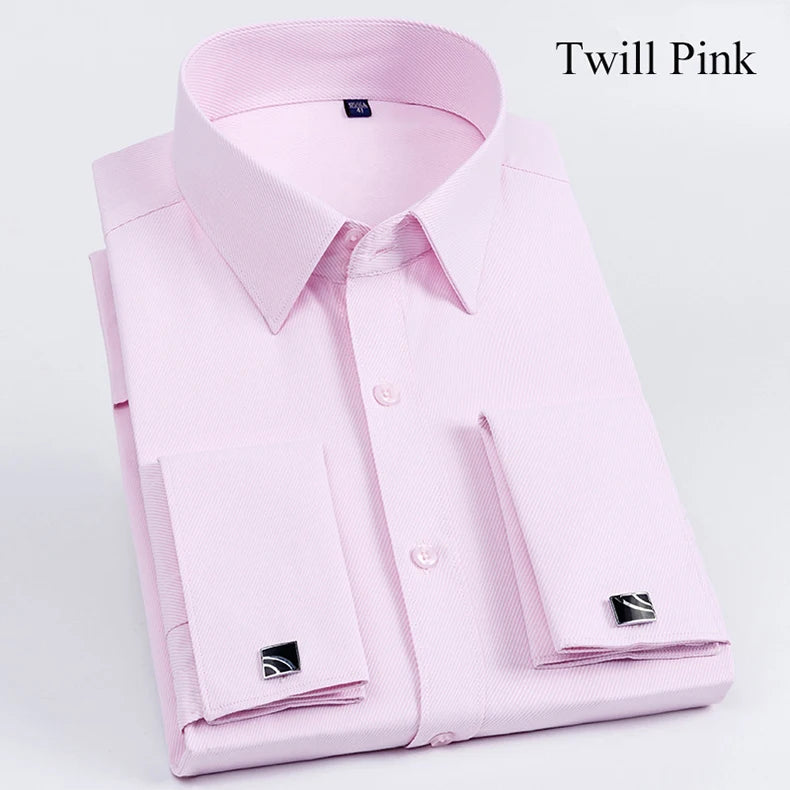 Slim‑Fit French Cuff Tuxedo Dress Shirt