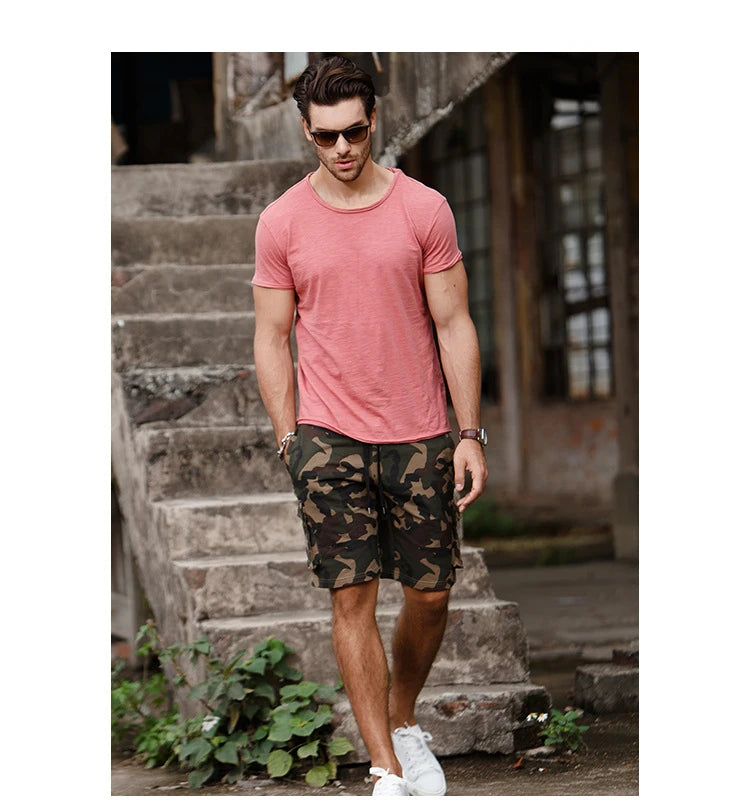Men’s 100% Cotton Thin Summer T‑Shirt – Soft Breathable O‑Neck Casual Fitness Top