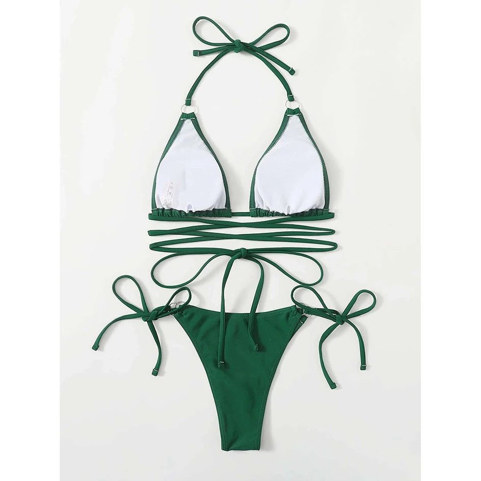 Women’s Micro Criss‑Cross Bandage Bikini – Sexy Thong Two‑Piece Swimsuit 2025/2026