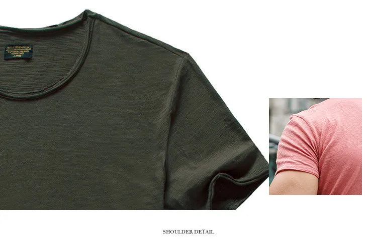 Men’s 100% Cotton Thin Summer T‑Shirt – Soft Breathable O‑Neck Casual Fitness Top
