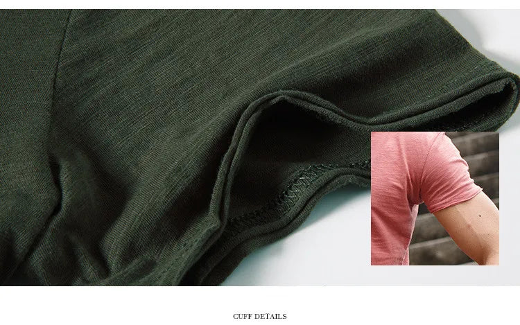 Men’s 100% Cotton Thin Summer T‑Shirt – Soft Breathable O‑Neck Casual Fitness Top