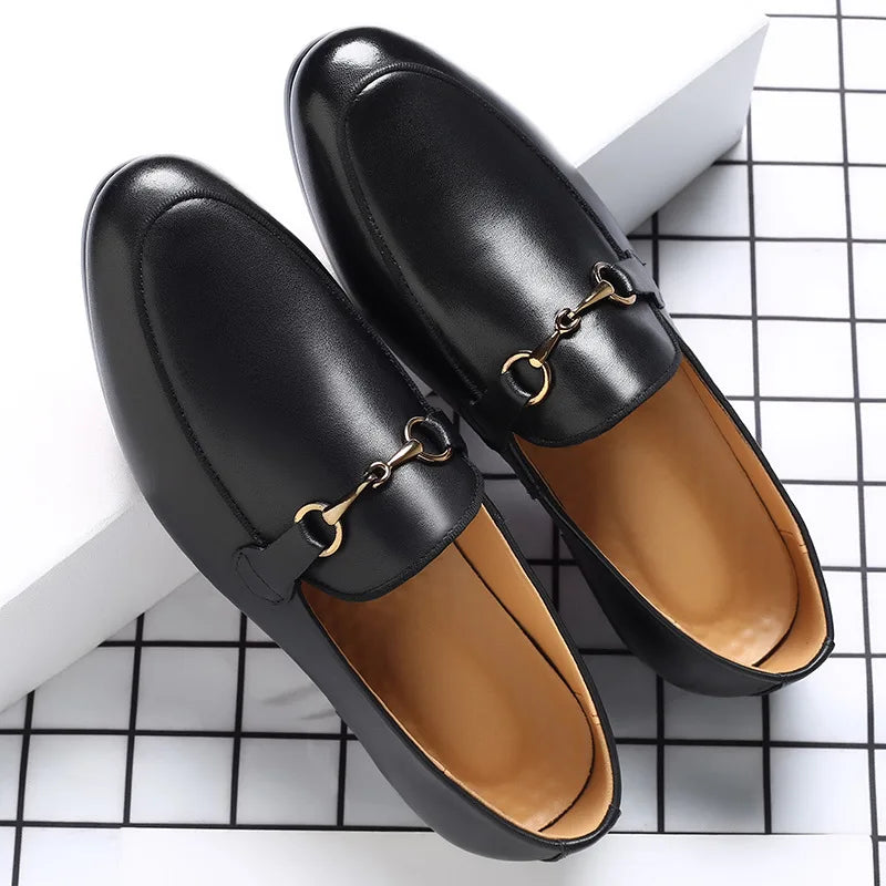 2025 Latest Design Elegant Style British Authentic Customized Men's PU Leather Dress Shoes
