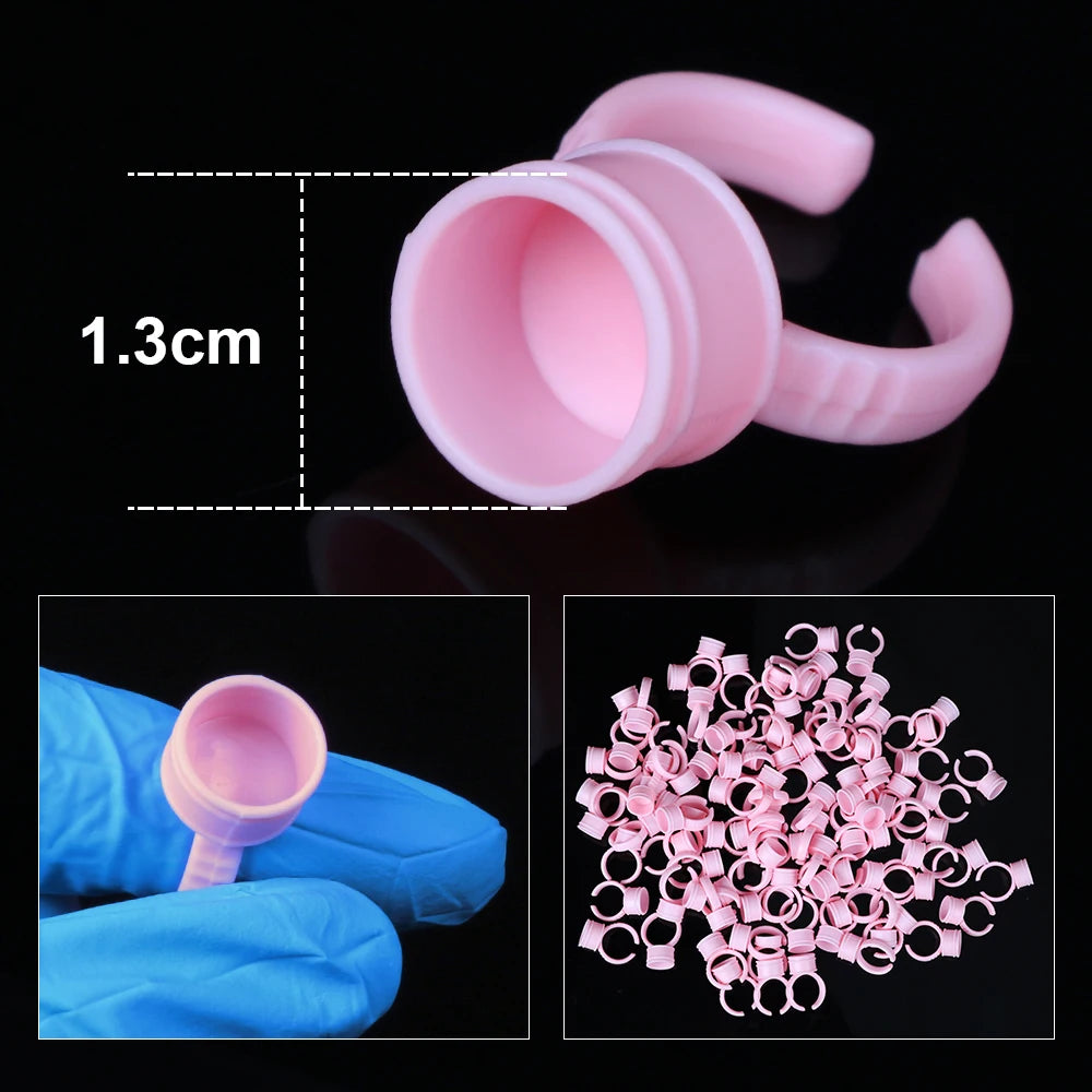 100pcs Disposable Ink Ring Cups – Microblading & Tattoo Pigment Holders for Permanent Makeup Artists