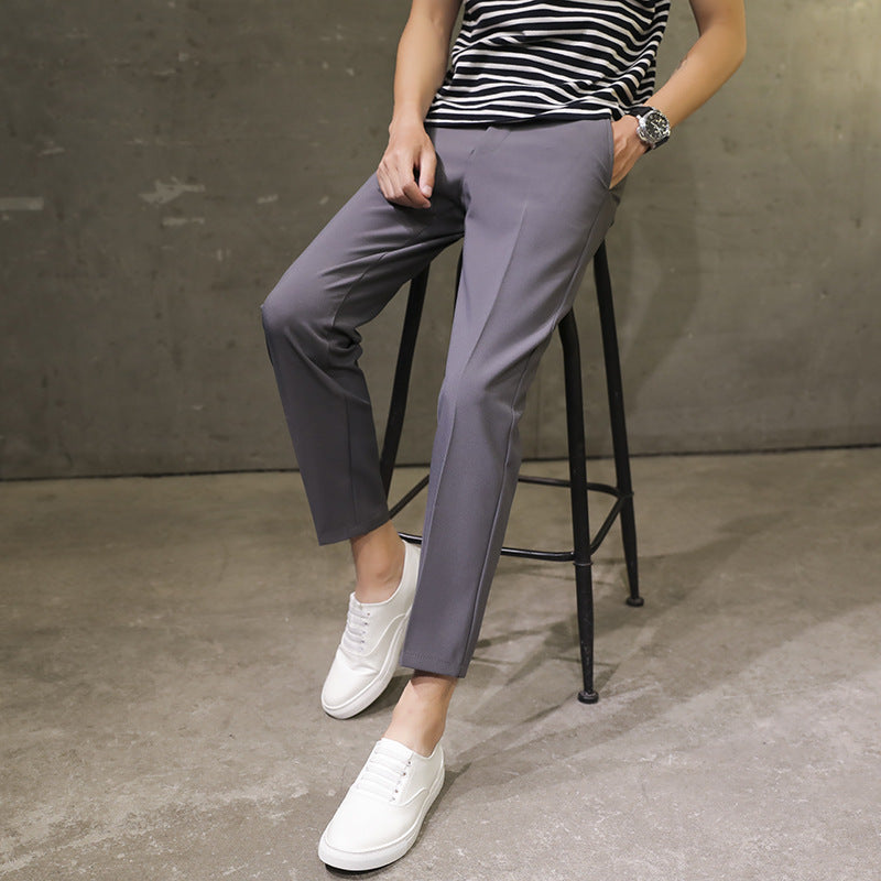 Men’s Spring Summer Ankle‑Length Straight Pants