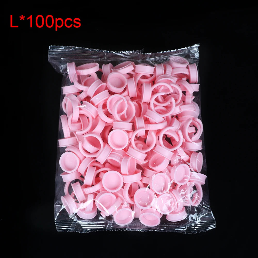 100pcs Disposable Ink Ring Cups – Microblading & Tattoo Pigment Holders for Permanent Makeup Artists