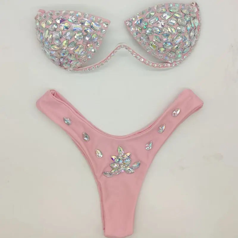 2020 venus vacation Newly added bikini set rhinestone swimwear diamond bathing suit sexy women swimsuit push up beachwear