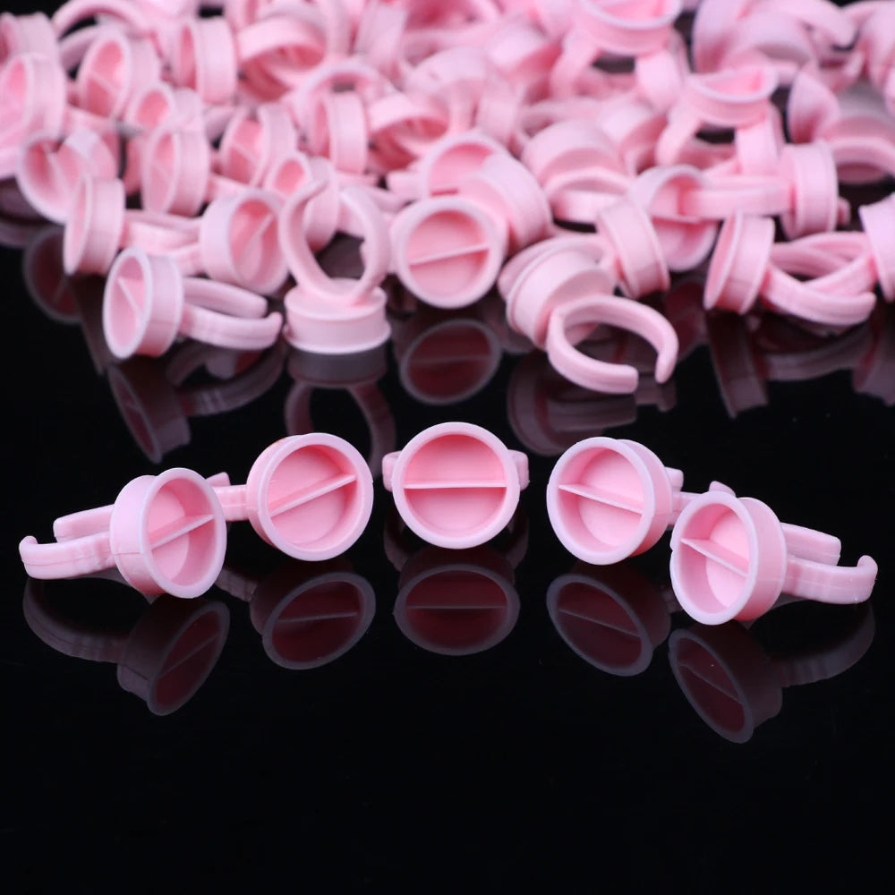 100pcs Disposable Ink Ring Cups – Microblading & Tattoo Pigment Holders for Permanent Makeup Artists