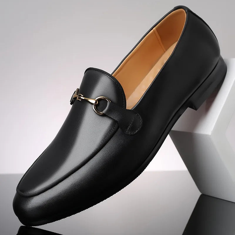 2025 Latest Design Elegant Style British Authentic Customized Men's PU Leather Dress Shoes