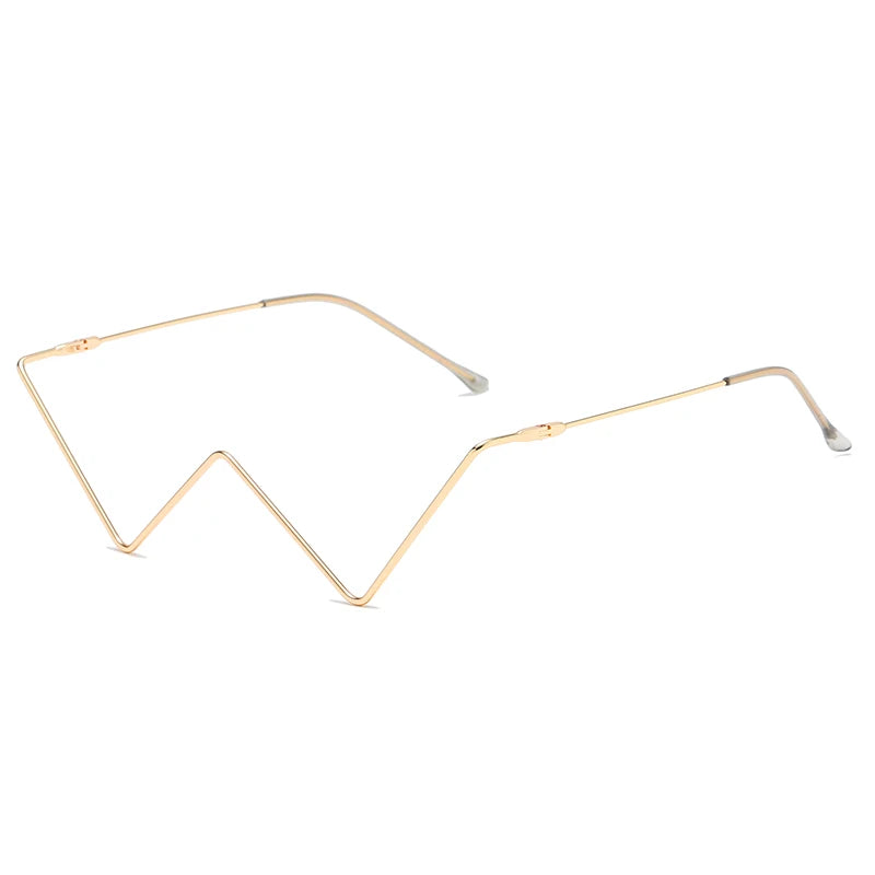 New Fashion Crystal Sunglasses Frames For Women Small Diamond Eyeglasses Line Alloy Frame Eyewear Punk Half Frame Glasses