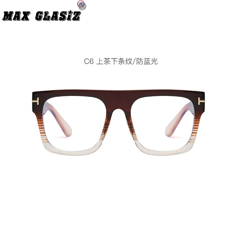 Glasses European and American Street Shot Tom Big Frame Trendy Plain Glasses