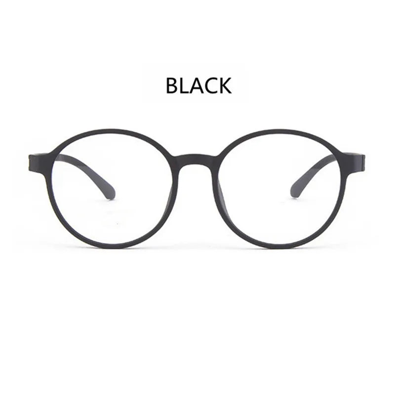 Ultralight TR90 Computer Anti Blue Light Eye Protection Glasses for Women and Men Retro Screw Free Design Round Reading Glasses